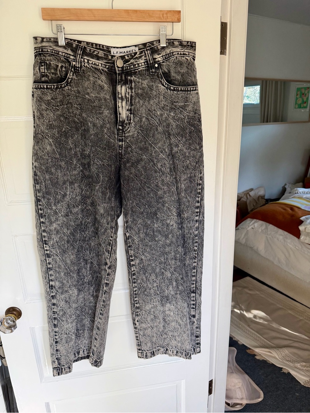 L.F. Markey Big Boy Jeans Unisex – Black Acid Wash (Size 31)